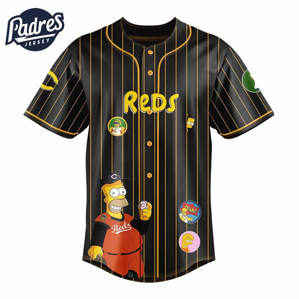 Cincinnati Reds MLB x The Simpsons Baseball Jersey Style - Padres Jersey Oasis: Elevate Your Baseball Style Game