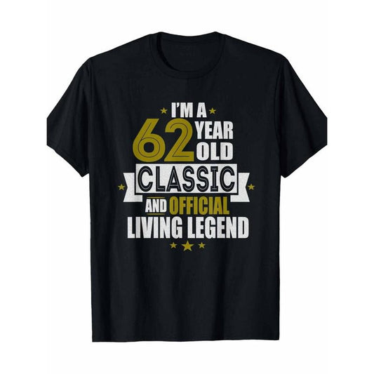 Classic & Official Living Legend - Men's 100% Cotton T-Shirt, Short Sleeve, Crew Neck, Geometric Print | Casual All-Season Wear Made in USA