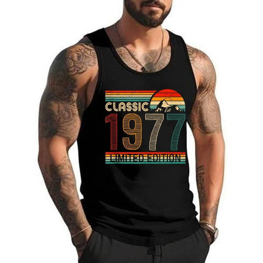 Classic 1977 Limited Edition Retro Birthday 1977 Vintage Unisex Tank Top, Cotton, Size S-3XL