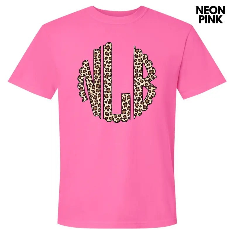 Classic Cheetah Monogram Comfort Colors T-Shirt 'NLB'