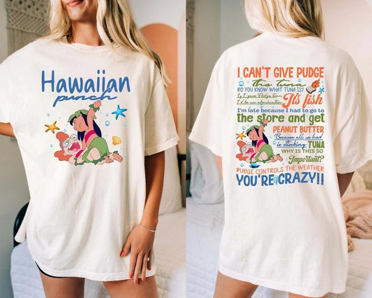 Classic Hawaiian Punch Funny Lillo and Stich Tshirt, Retro 90s Movie Tshirt, Vintage Summer T-shirt, Graphic Cartoon Tee for Men Women, Hawaii Aloha Vibes Tee, Casual Shirt