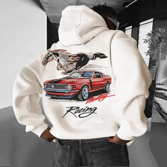 Classic Mustang Racing Hoodie, Unisex, Menswear, Car Hoodie, Classic Cotton