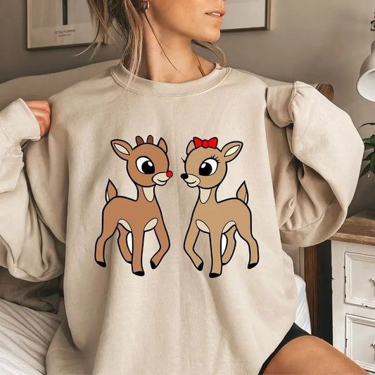 Classic Rudolph and Clarice Sweatshirt, Merry Christmas, Holiday Outfit, christmas TV Movie Shirt, Rudolph the Red Nosed Reindeer Sweatshirt, Rudolph the Red-nose Reindeer Sweatshirt, merry christmas 90s Movies Crewneck Shirt, Christmas Shirt for Movies
