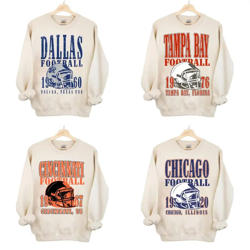 Classic Sand Football Sweatshirt - Unisex Crewneck for Sports Fans