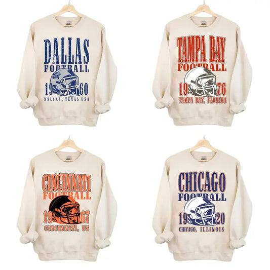 Classic Sand Football Sweatshirt - Unisex Crewneck for Sports Fans