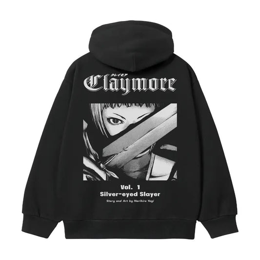 Claymore "Clare" Heavyweight Vintage Hoodie Cotton Blend Classic Anime Sweatshirt Menswear Tops Casual Long Sleeve Black Pullover