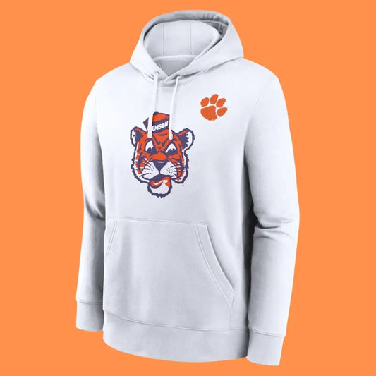 Clemson Tigers Legacy Logo Club Fleece Pullover Hoodie, NCAA Shirt, Vintage Football Hoodie Top Classic Menswear