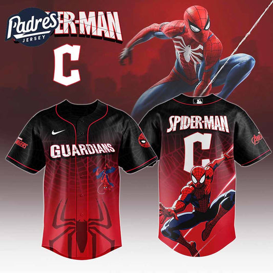 Cleveland Guardians MLB x Spider Man Game Night Baseball Jersey Outfit - Padres Jersey Oasis: Elevate Your Baseball Style Game