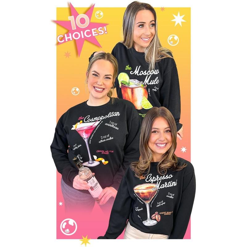 Cocktail Recipe Graphic Sweatshirt