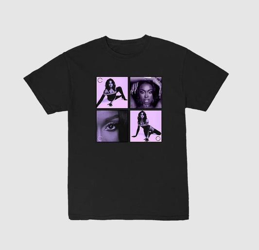 Coco Purple Photo T-Shirt in Black