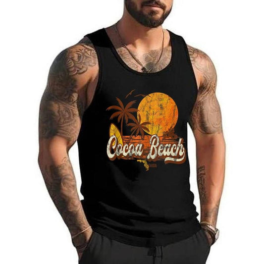 Cocoa Beach Florida FL Retro Vintage Beach Unisex Tank Top, Cotton, Size S-3XL