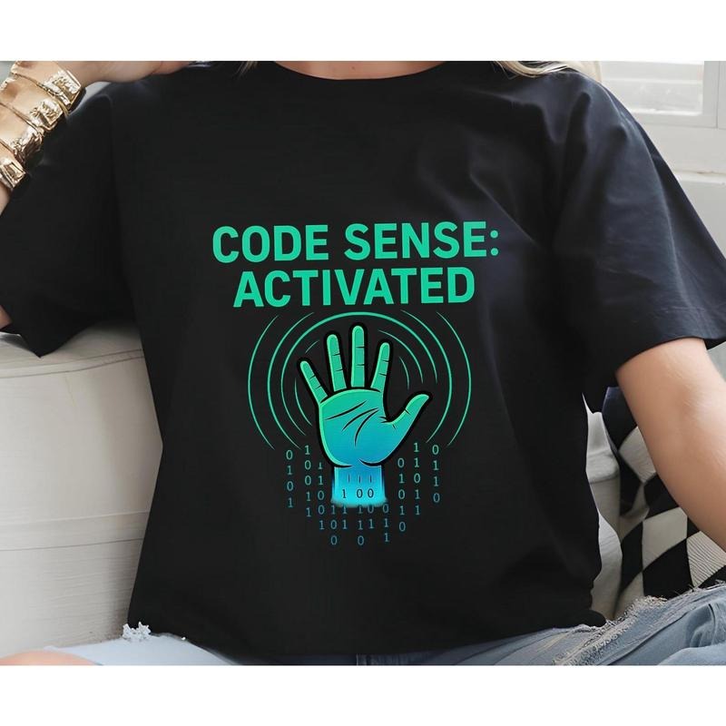 Code Sense Activated T-Shirt Funny Programmer Shirt Coding Developer Tee Tech Gift for Coders