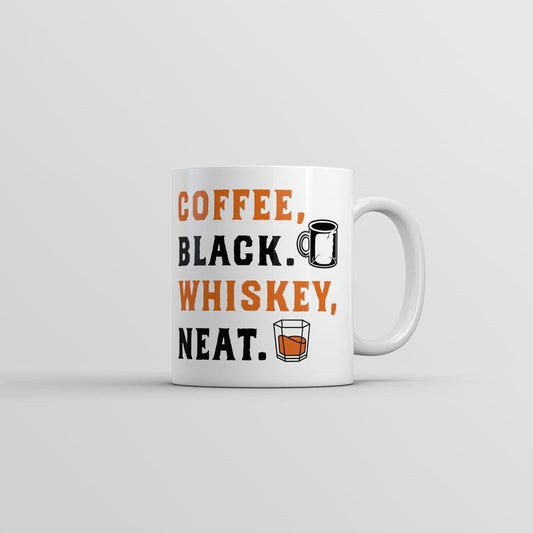 Coffee Black Whisky Neat Mug Funny Novelty Drinking Tea Cup-11oz Funny Coffee Mugs Ceramic Printed Drinkware Cup