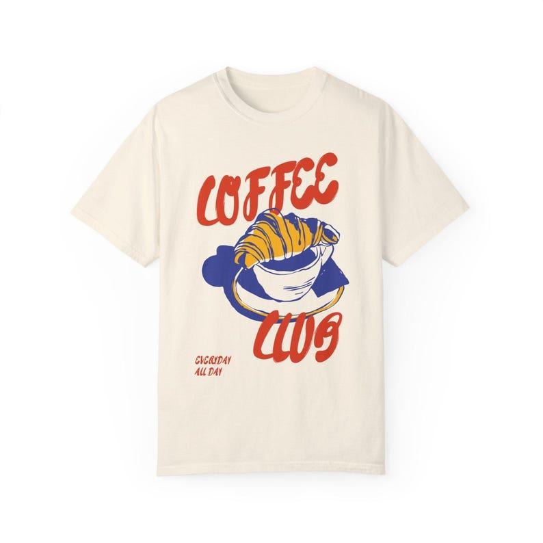 Coffee Club Tee, coffee lover aesthetic graphic tee, gift for coffee lover, trendy gen z preppy, Graphic tee, Fashion Cotton, For Men, For Women