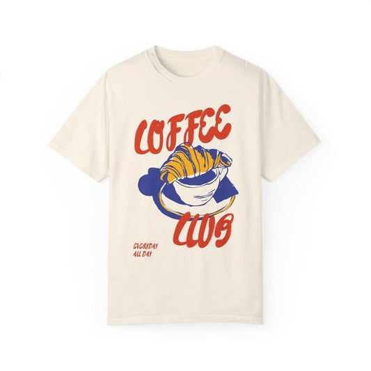Coffee Club Tee, coffee lover aesthetic graphic tee, gift for coffee lover, trendy gen z preppy, Graphic tee, Fashion Cotton, For Men, For Women