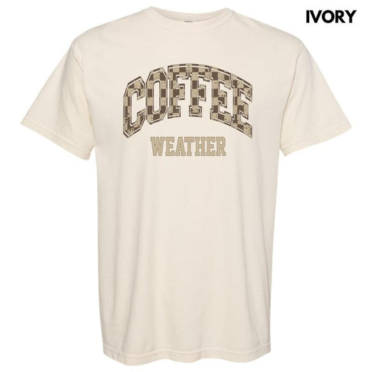 Coffee Weather Checkered Comfort Colors T-Shirt 'NLB'