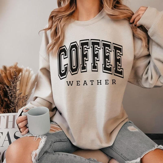 Coffee Weather Sweatshirt, Cozy Season Crewneck, Coffee Lover Giftsstyle{n002}2