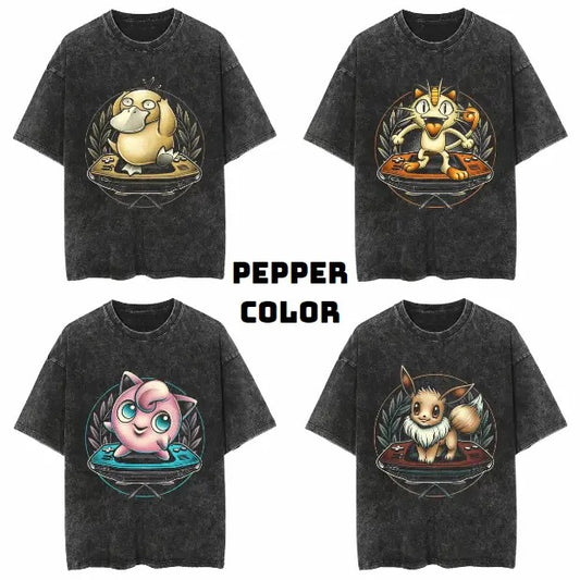 Collection: Gamer Psyduck, Snorlax, Jigglypuff, Eevee Vintage Tee, Psyduck, Snorlax, Jigglypuff, Eevee Shirt, Pokemon Shirt, Vintage Pokemon Anime T-shirt, Anime Manga Shirt, Vintage Graphic Tee, Unisex T-Shirt, Gift For Fan Pokemon Top Menswear