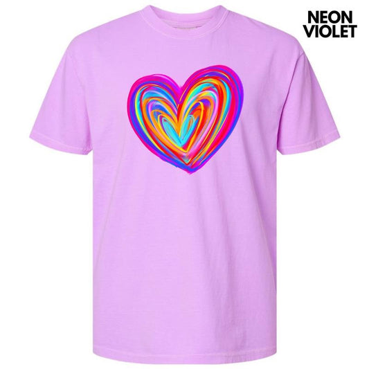 Color Crazy Heart Comfort Colors T-Shirt 'NLB'