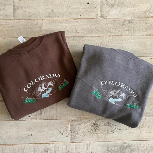 Colorado Embroidered Sweatshirt, Hoodie Colorado sweatshirt, Colorado Mountain Sweatshirt, Classic Fashion, Timeless Design for