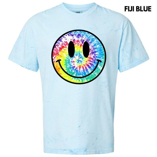 Colorblast - Tie-Dye Happy Face Colorblast Comfort Colors T-Shirt 'NLB'
