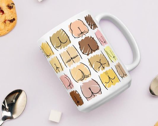 Colorful Butt Mug, Funny Coffee Mug For Laughter, Available In 11Oz Or 15Oz, Perfect Gift For Friends, Coworkers, And Gag Gif