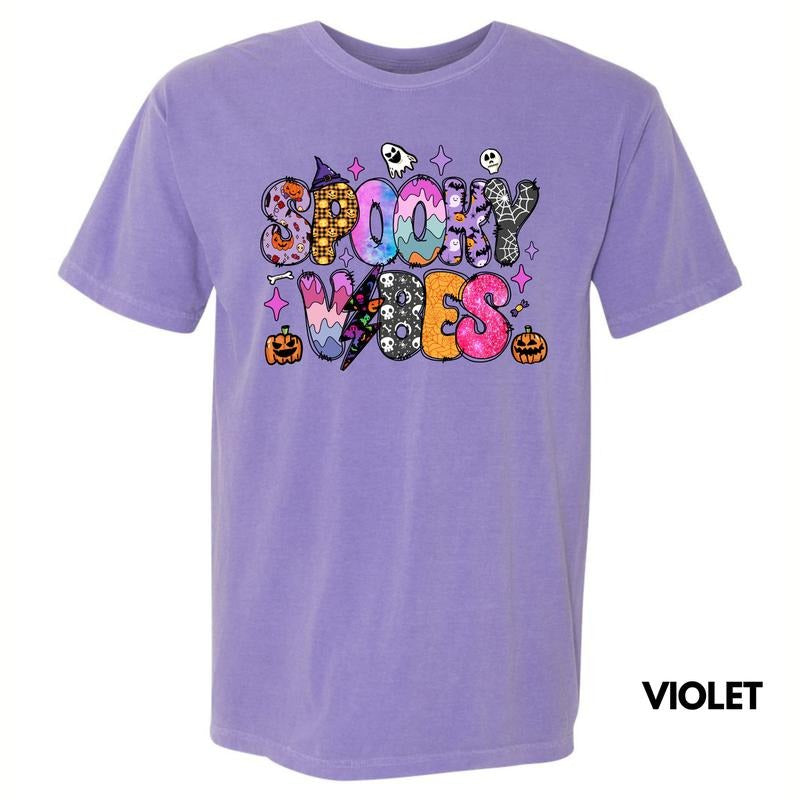 Colorful Spooky Vibes Comfort Colors T-Shirt 'NLB'