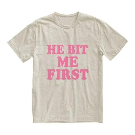 Comfort Color He Bit Me First T-shirt My Gf Bites Tshirt, My Girlfriend Shirt, Funny Gag Gift, Boyfriend Shirt, Boyfriend Gift, Funny Meme, Aesthetic TShirt, Quote Tees