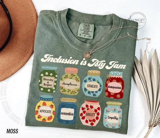 Comfort Color Inclusion T-Shirt, Neurodiversity Shirt, Inclusion Is My Jam, Special Education Teacher, Autism Awareness, Autism Teacher, Inclusion Teacher Tshirt