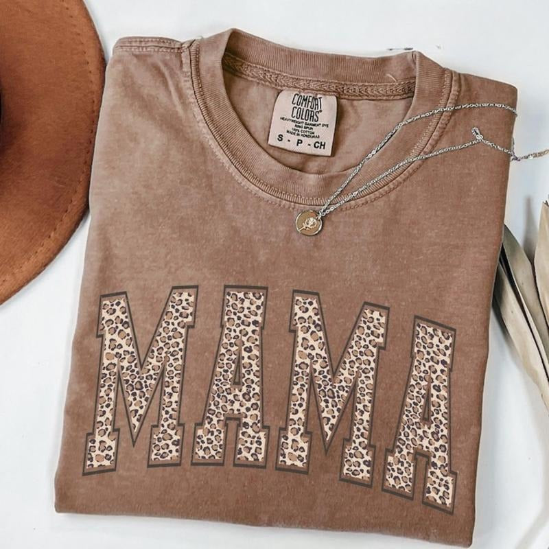 Comfort Color Leopard Mama Shirt, Mothers Day Gift, Mom Shirt, Retro Mama T-shirt, Gift For Mom, Mama Tee, Leopard Mama