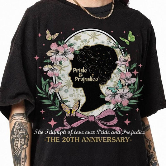 Comfort Color Vintage Pride and Prejudice Floral Shirt, Elizabeth Bennet Inspired Shirt, Mr Darcy Book Lover Gift, Book Lover