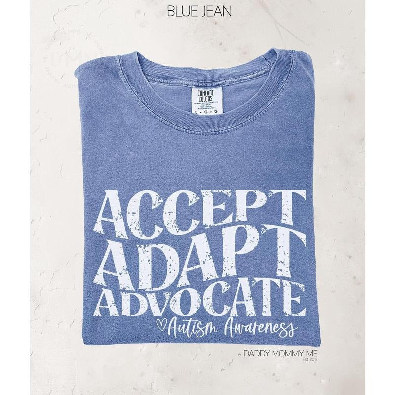 Comfort Colors Accept Adapt Advocate Autism Awareness Shirt, Autism Shirt, Neurodiversity Shirt, Autism Mom, Autism Month Shirt Inclusion