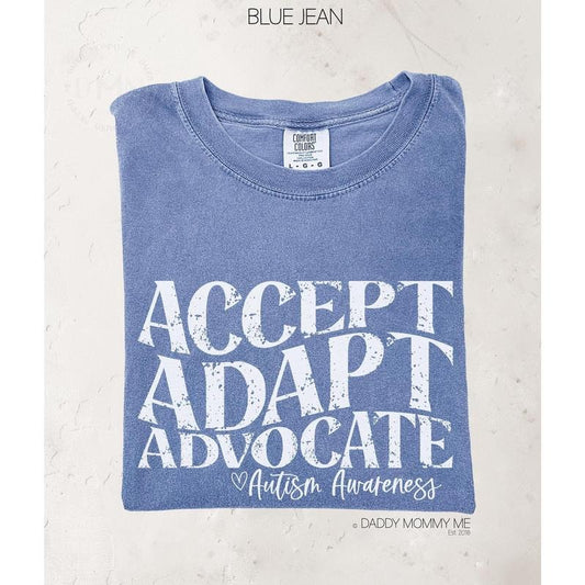 Comfort Colors Accept Adapt Advocate Autism Awareness Shirt, Autism Shirt, Neurodiversity Shirt, Autism Mom, Autism Month Shirt Inclusion