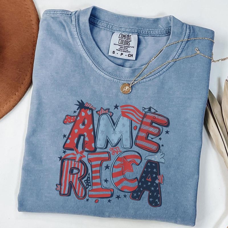 Comfort Colors America Tee, Fourth of July Shirt T-Shirt, Patriotic USA Shirt