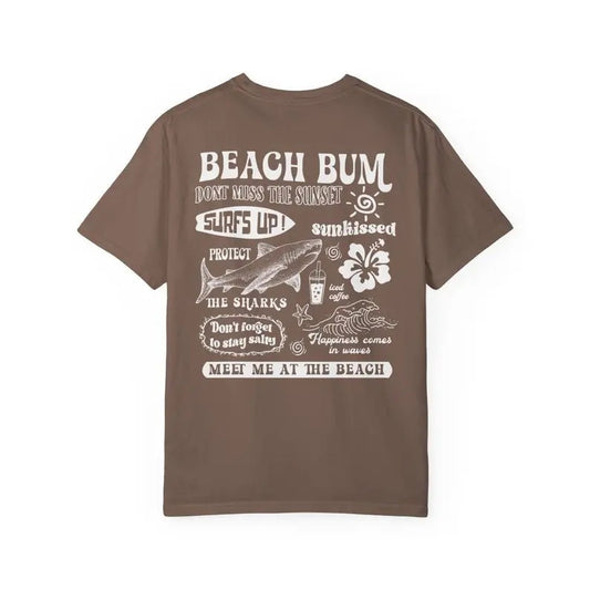 Comfort Colors Beach Bum Tee, Preppy Shirt Y2k, Wearing Coconut girl Tee, Shark Lover gift, Woman's clothing, Ocean Surf Shirt Casual Crewneck