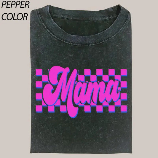 Comfort Colors Checkered Mama Lightning Bolt T-Shirt, 90s Retro Mama Shirt, Motherhood Shirt, Mom Life Tee, Mothers Day Gift Top Womenswear