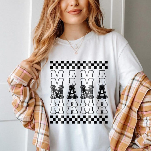 Comfort Colors Checkered Mama Shirt, Vintage Checkered Mama T-shirt, Gift for Mom, Retro Mom Tee