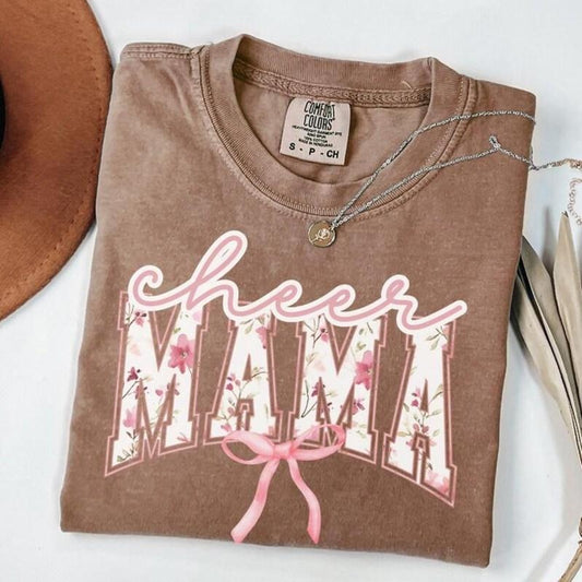 Comfort Colors Coquette Cheer Mom T-Shirt, Soft Cotton Crewneck Shirt for Men and Women, Gift for Him or Her, Unisex Stylish Top Womenswear