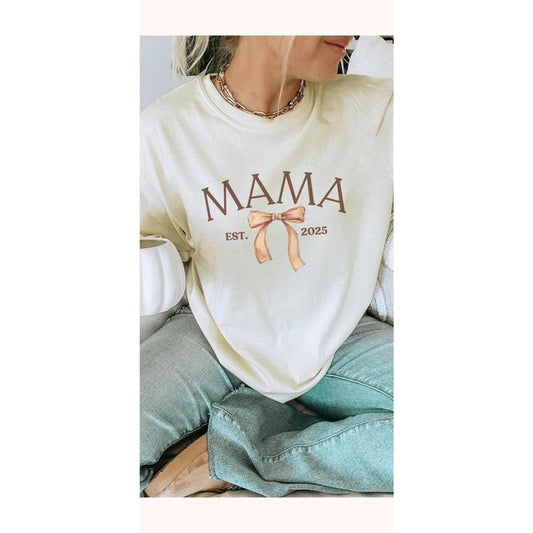 Comfort Colors Coquette Mama Shirt For Mothers Day Gift From Daughter Bow Mama Fall Tshirt Birthday Gift For Mom