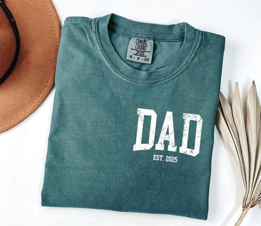Comfort Colors Custom Dad Shirt, Cute Fathers Day Gift, Christmas Gift For Dad, New Dad Shirt, Custom Dad Est Shirt, Gift for Grandpa