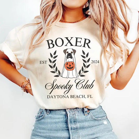 Comfort Colors Custom Halloween Boxer Dog Shirt, Boxer Dog Halloween, Boxer Dog Lover Shirt, Gift for Boxer Dog Owner, Halloween Boxer Lover