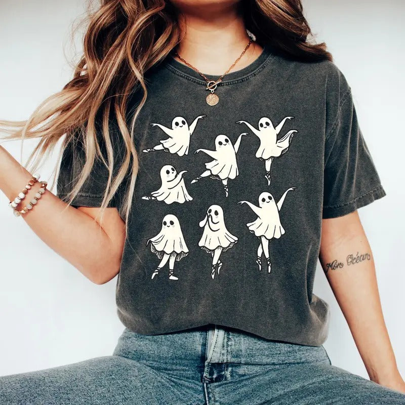 Comfort Colors Cute Ballet Ghost Shirt, Ballet Dancer, Spooky Dance Teacher Shirt, Spooky Dance Teacher Gift, Halloween Gift, Funny Halloween Shirt