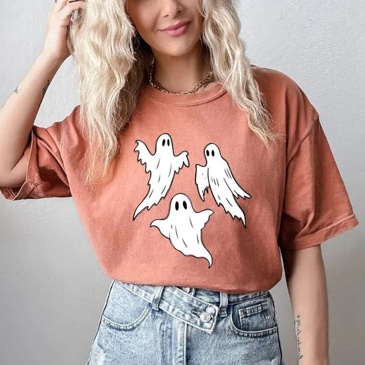 Comfort Colors Cute Ghost Halloween Shirt, Scary Shirt, Retro Halloween Shirt, Spooky Season, Fall Graphic Tee