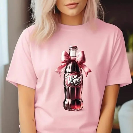 Comfort Colors DR. Pepper Shirt, Pink Bow Coquette Dr. Pepper Shirt, Trendy DR Pepper Shirt, Vintage Bow Collage Cute Pink Soda Drink Tee