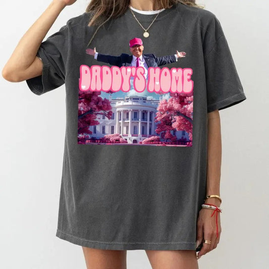 Comfort Colors Daddys Home Shirt, White House Trump 2024 Shirt, Funny Trump Shirt, Mug Shot Teee