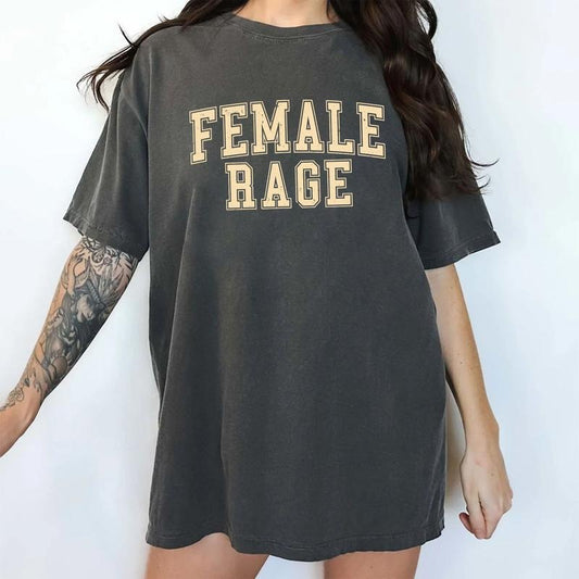 Comfort Colors Female Rage Shirt for Women, Vintage Feminist T-shirt, Women's Rights Tops, Pro-Choice Tshirt, Girl Power Tee, Soft Cotton Womenswear