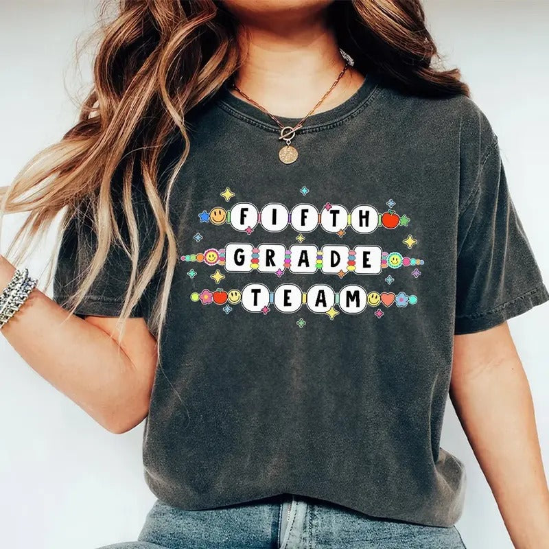 Comfort Colors Fifth Grade Teacher Shirt, Fifth Grade Team Shirt, 5th Grade Team Tee, Cute Teacher Shirt, Back to School Shirt, First Day of School Shirt