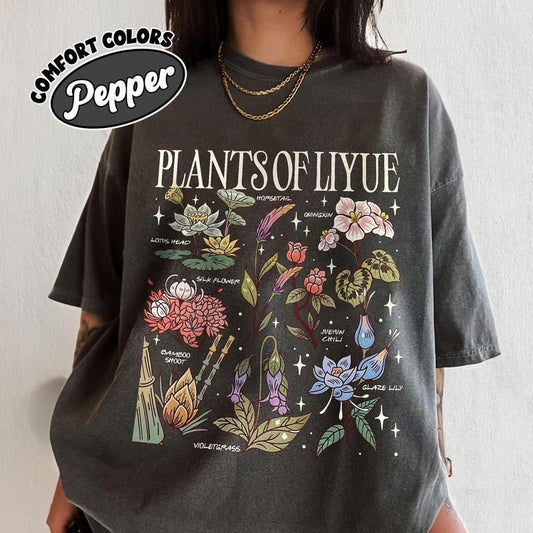 Comfort Colors Floral Game Lover T-Shirt, Wildflower Genshin T-Shirt, Floral Graphic Qingxin Tee, Gift For Game Lover