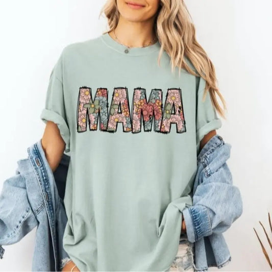 Comfort Colors Floral Mama T-shirt, Vintage Mama T-Shirt, Gift for mothers day, Mama tee, Graphic Tee, Women's T-Shirt