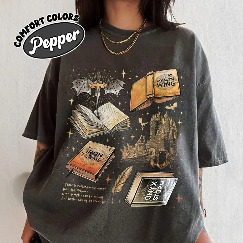 Comfort Colors Fourth Wing Series Shirt For Fans, War College T-Shirt, Dragon Rider Tee, Book Merch Gift